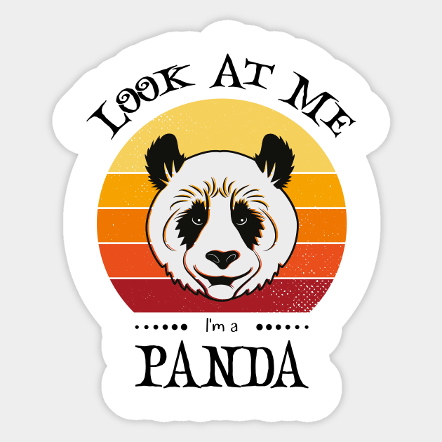 Funny Halloween Retro Vintage Panda Sticker by Art master